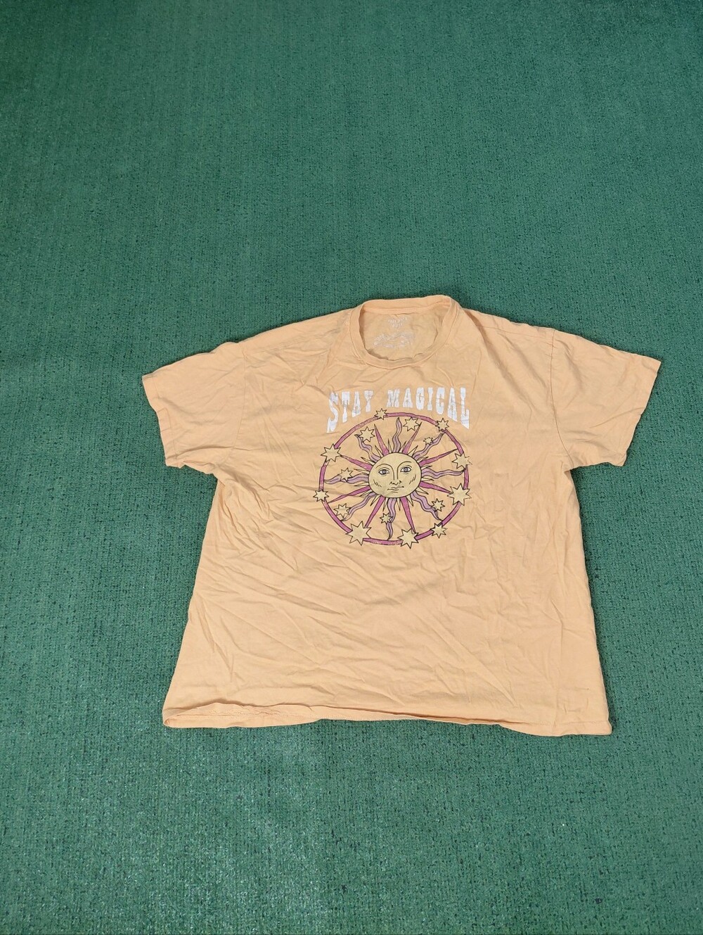 Mighty Fine "Stay Magical" Celestial Sun Peach Color Unisex T Shirt Sz XL